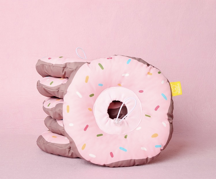 貓狗防水頸圈 (黃色甜甜圈) (S size/ 頸圈10-23.5cm/ 直徑22cm)