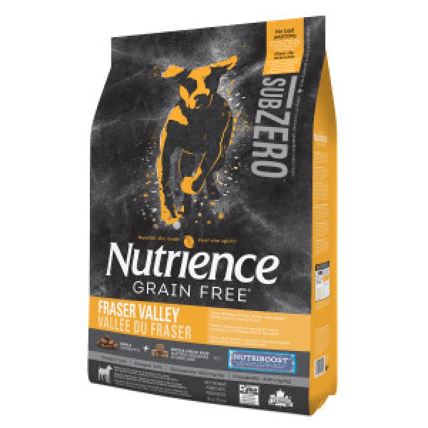 Nutrience SubZero – 无谷物鸡、火鸡、海鱼全犬配方 (冻乾鲜鸡肉) 10kg (橙黑)