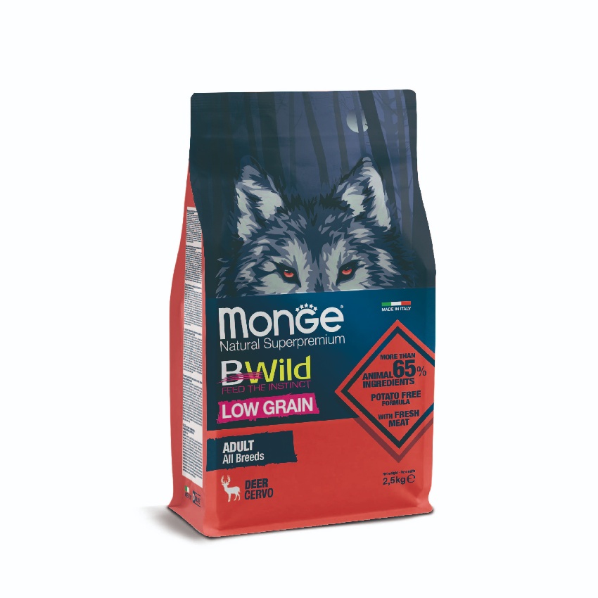 Monge 低穀物 野生鹿肉配方 成犬乾糧 2.5Kg