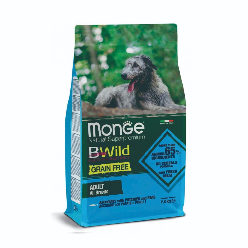 Monge 无谷物 鯷鱼土豆豌豆配方 成犬乾粮 2.5Kg