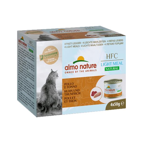 Almo Nature Light 吞拿魚+雞肉 貓罐頭 50g x 4罐一盒 (555)