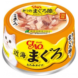 CIAO [近海系列] 吞拿魚 + 鰹魚 + 吞拿魚乾 貓罐 80g x 24罐 原箱優惠 (A-91)