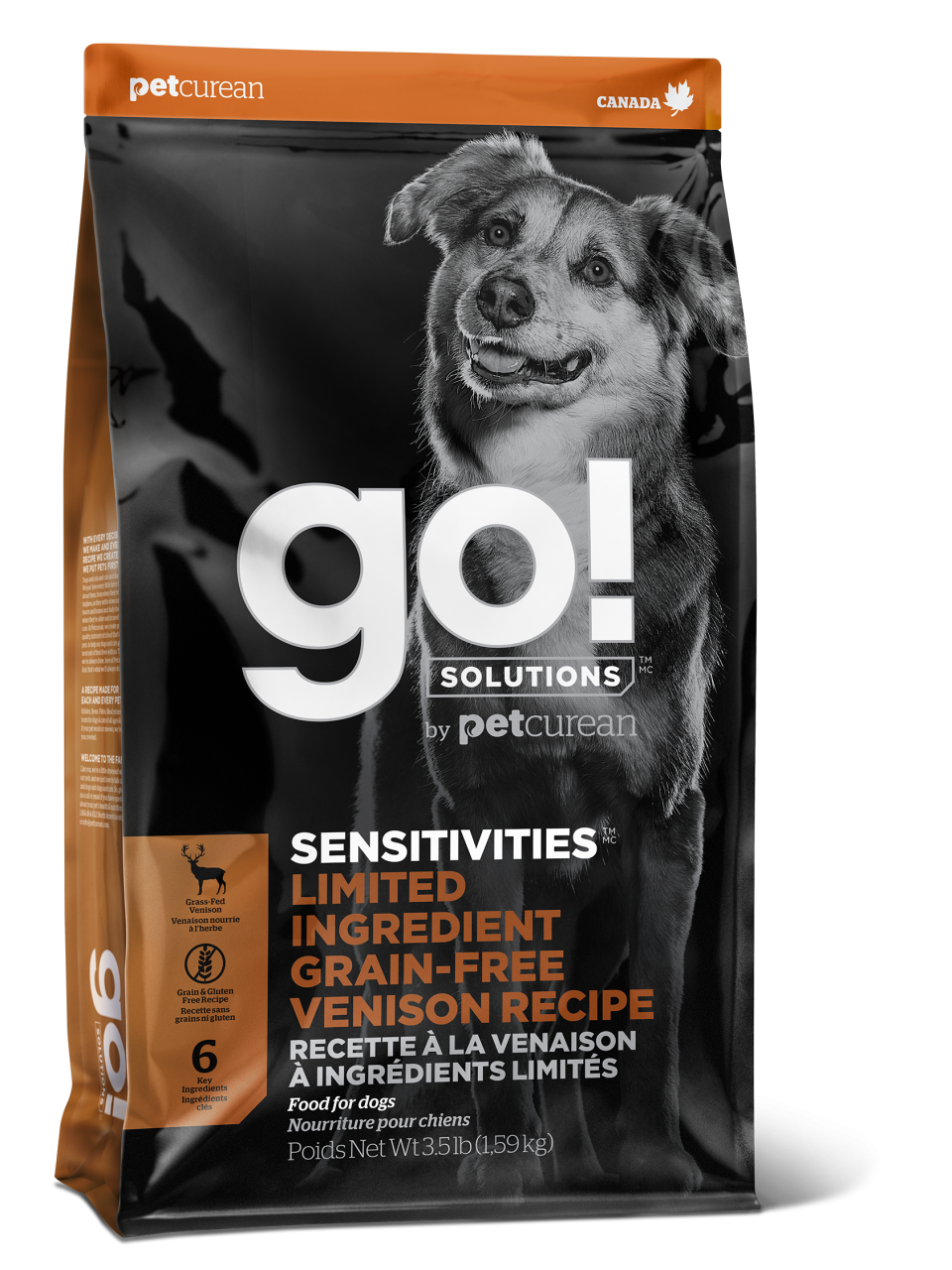 GO! Solutions Sensitivities - Limited Ingredient 低敏美毛系列 无谷物鹿肉 狗粮配方 (1303131) 3.5磅