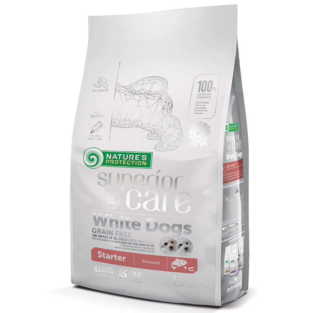 Nature's Protection White Dog Starter 去淚痕美毛BB配方 低敏三文鱼 (0-4个月) 1.5kg
