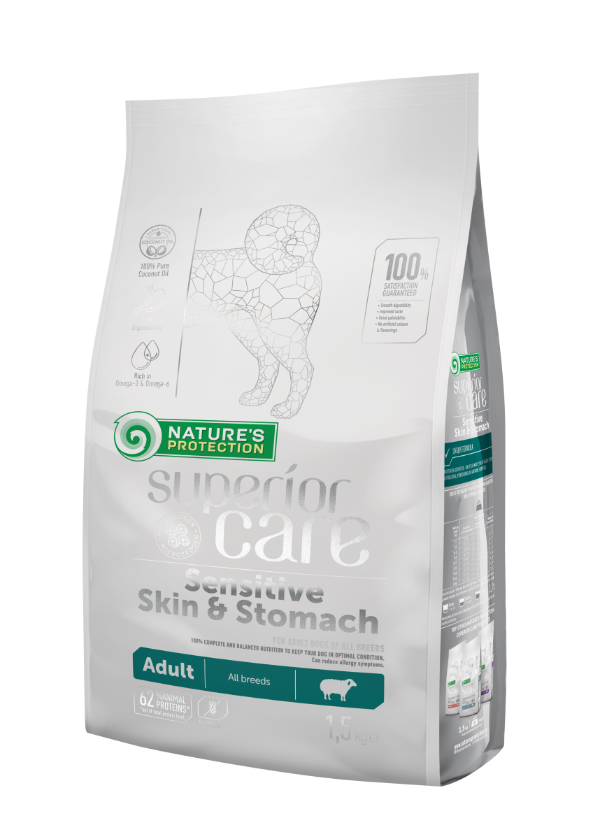 Nature's Protection White Dog 敏感皮膚腸胃配方 (低敏羊肉) 小型成犬粮 1.5kg