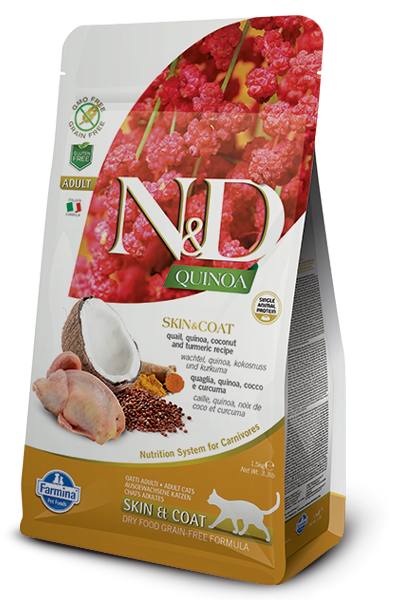 Natural & Delicious 藜麥功能天然貓糧 – 鵪鶉 皮膚護理 1.5kg