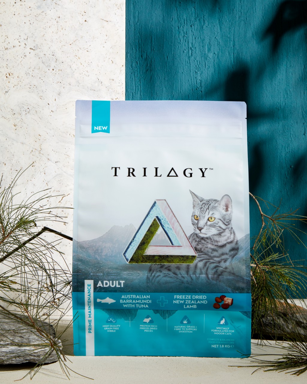 Trilogy 奇境 無穀物 澳洲尖吻鱸及吞拿魚＋5%紐西蘭羊肺凍乾 成貓糧 1.8kg (淺藍)