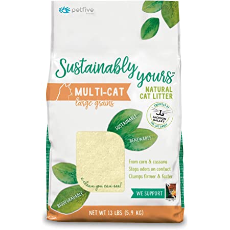 善地球 Sustainably Yours 玉米凝結貓砂 (粗顆粒) (橙) 13磅
