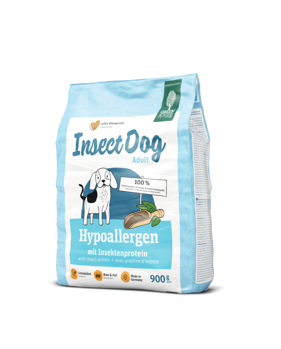 Green Petfood - InsectDog Hypoallergen 無穀物 蟲蟲蛋白防皮膚過敏 成犬糧 900g x 5包優惠 (藍)