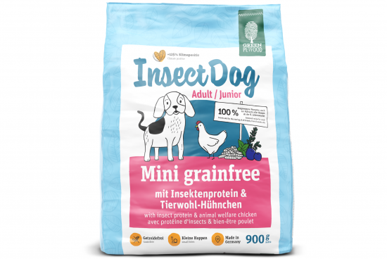 Green Petfood - InsectDog Mini Grainfree 無穀物 蟲蟲蛋白防敏 小型及幼犬糧 900g x 5包優惠 (桃紅)