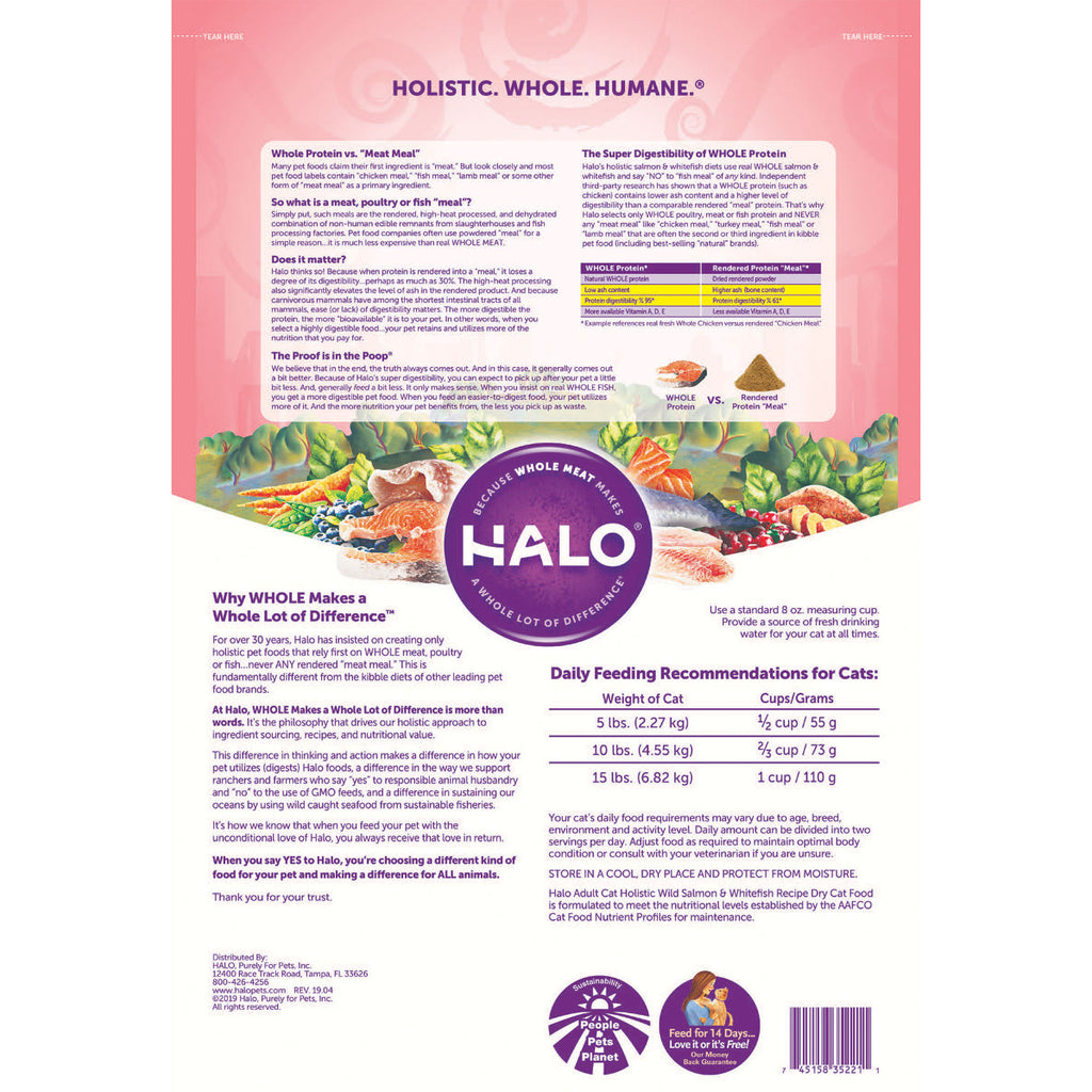 HALO 自然光環 野生三文魚 & 白魚配方 成貓糧 3lb