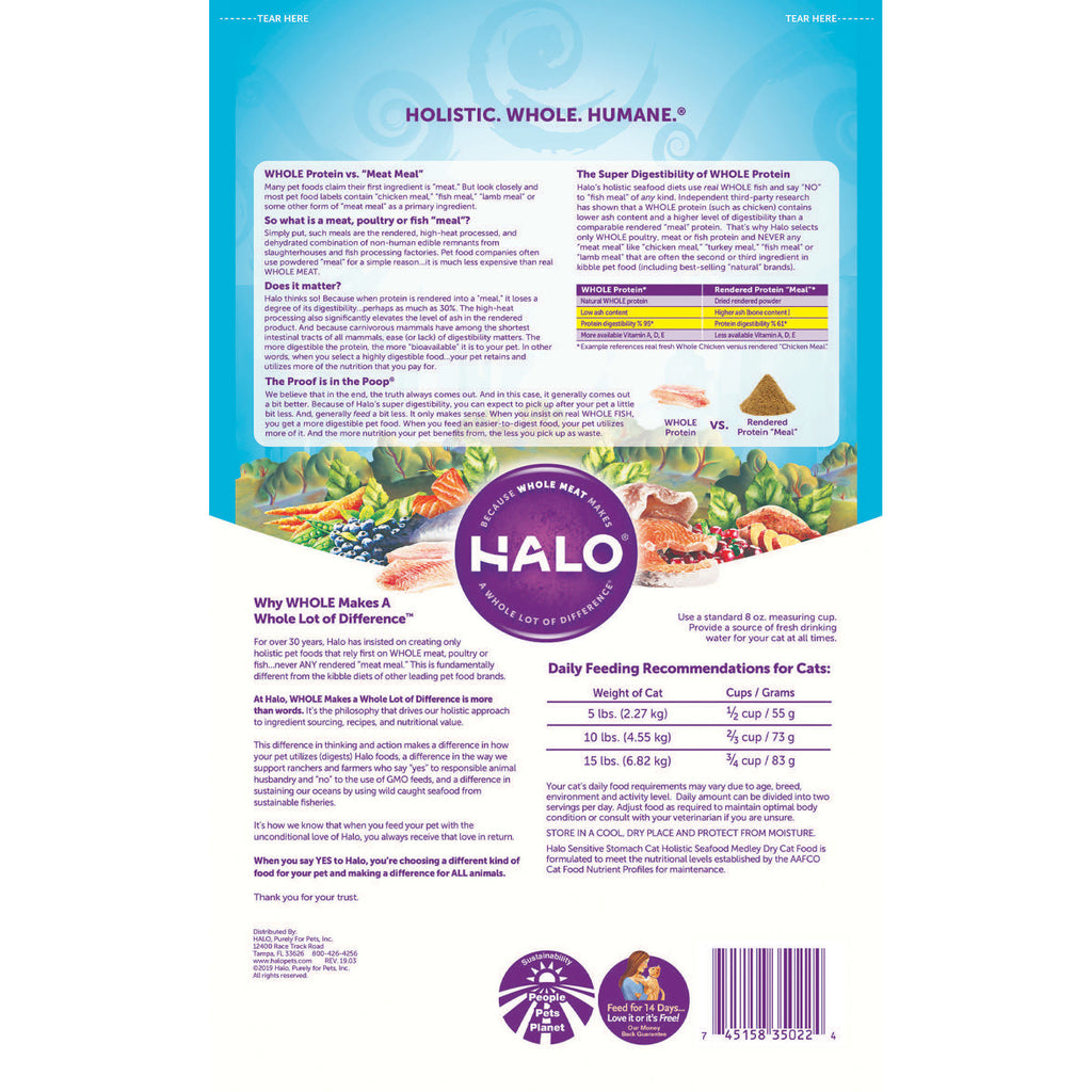 HALO 自然光環 敏感腸胃 海鮮大雜燴配方 貓糧 3lb