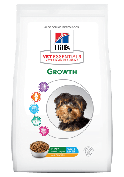 [凡購買處方用品, 訂單滿$500或以上可享免費送貨]　　Hill's Prescription Diet Vet Essentials GROWTH Mini Puppy 獸醫保健犬乾糧  <1 (小型犬) 幼犬處方狗糧 2kg
