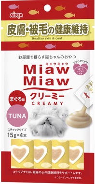 Aixia Miaw Miaw MMCM12 吞拿魚味 皮膚護理肉泥貓小食 (15g x 4支)