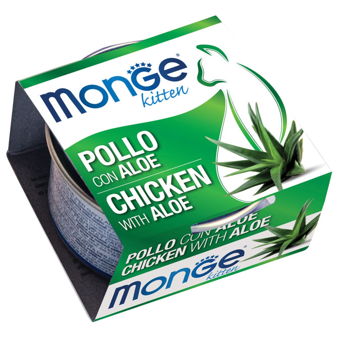MONGE 清新水果系列 - 雞肉蘆薈 (幼貓適用) 貓罐頭 80g