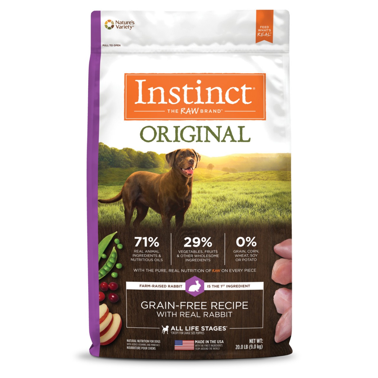 Nature's Variety Instinct 本能無穀物 兔配方 狗糧 20lb