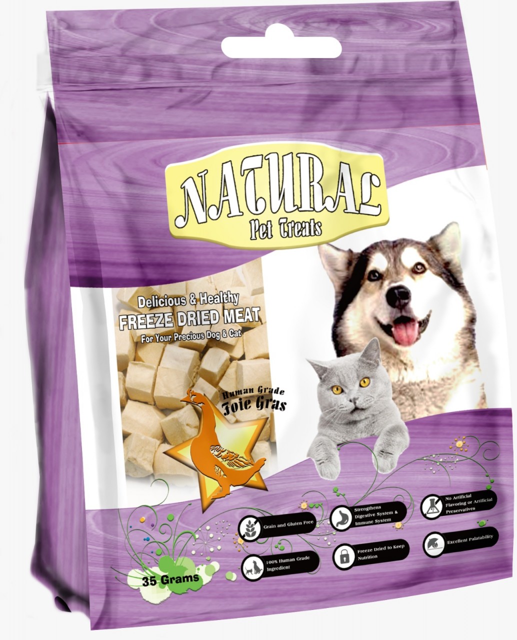 Natural 脫水鵝肝粒 貓狗小食 35g (紫色)