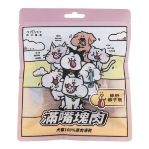 陪心滿嘴塊肉 凍乾貓狗零食 原野骰子鹿 40g (貓犬用) 到期日: 8/2025