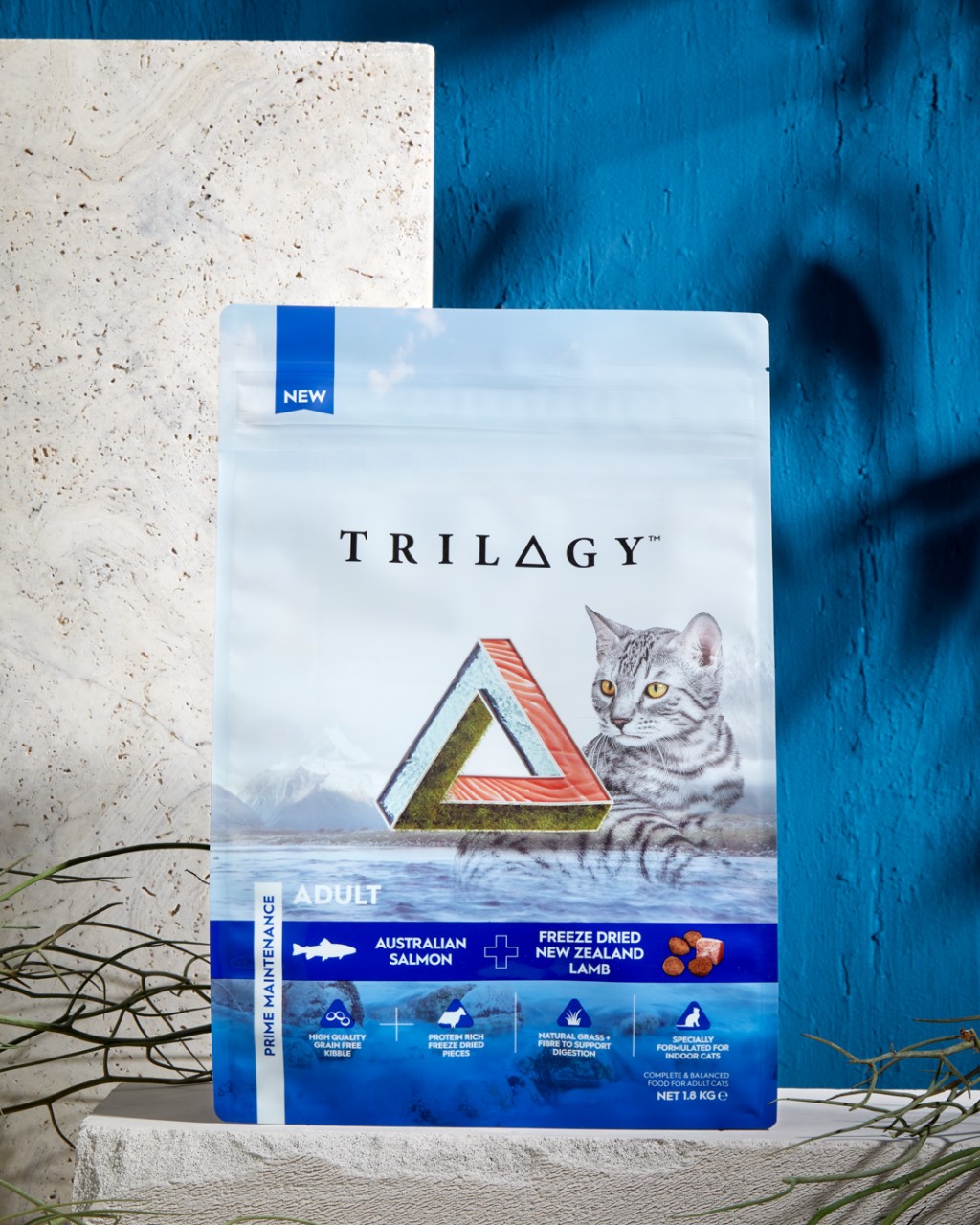 Trilogy 奇境 無穀物 澳洲三文魚＋5%紐西蘭羊肺凍乾 成貓糧 5kg (深藍)