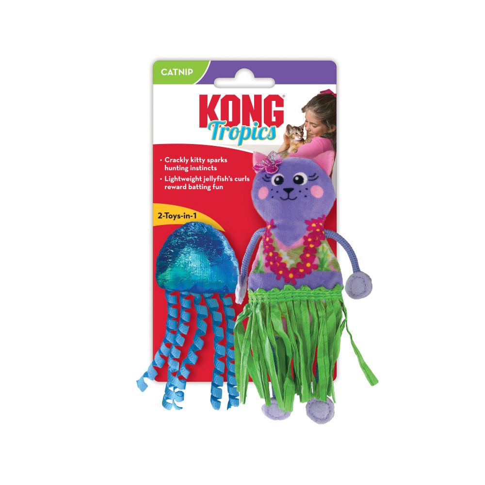 ＜購買正價貨品滿$300~可以優惠價$55換購＞ KONG Tropics Hula 2-pack Cat Toy 貓貓熱帶草裙舞公仔玩具 (CT62)