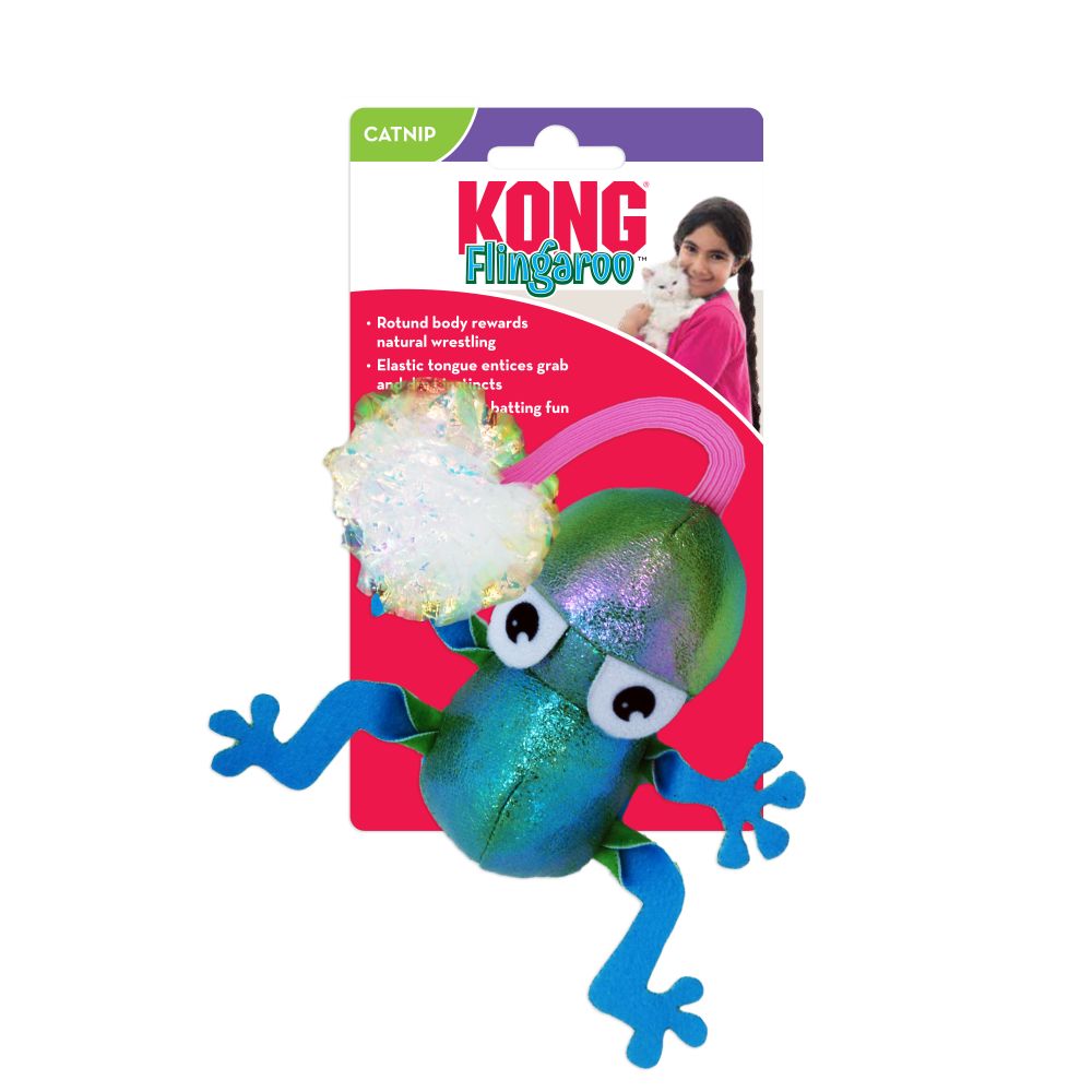 【購買正價貨品滿$300~可以以優惠價$51換購】KONG Flingaroo Frog Cat Toy 青蛙貓玩具 (CFL6)