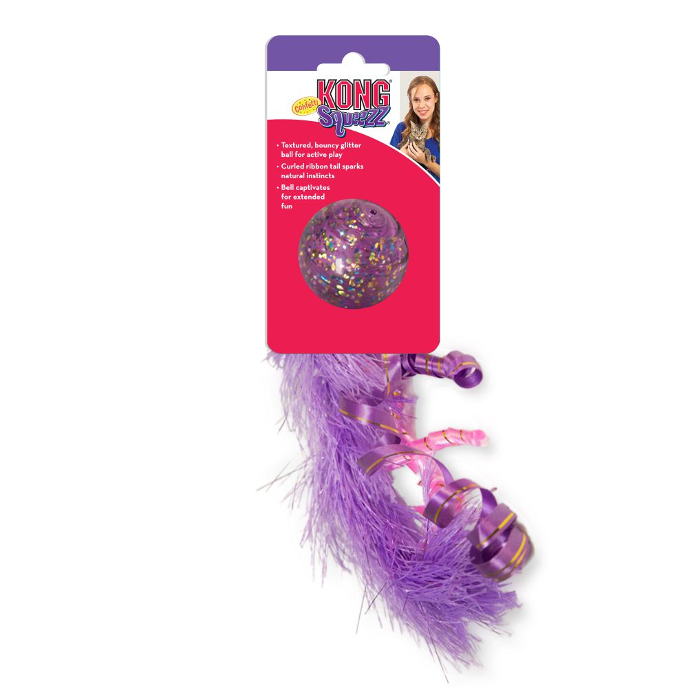 【購買正價貨品滿$300~可以以優惠價$52換購】KONG Squeezz Confetti Ball Cat Toy 貓玩具 (CNF4) (顏色隨機)