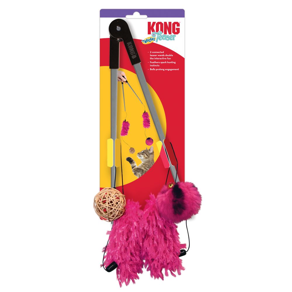 【購買正價貨品滿$300~可以以優惠價$79換購】KONG Cat Teaser Tweezerz 夾子逗貓棒 (CAT59) (顏色隨機)