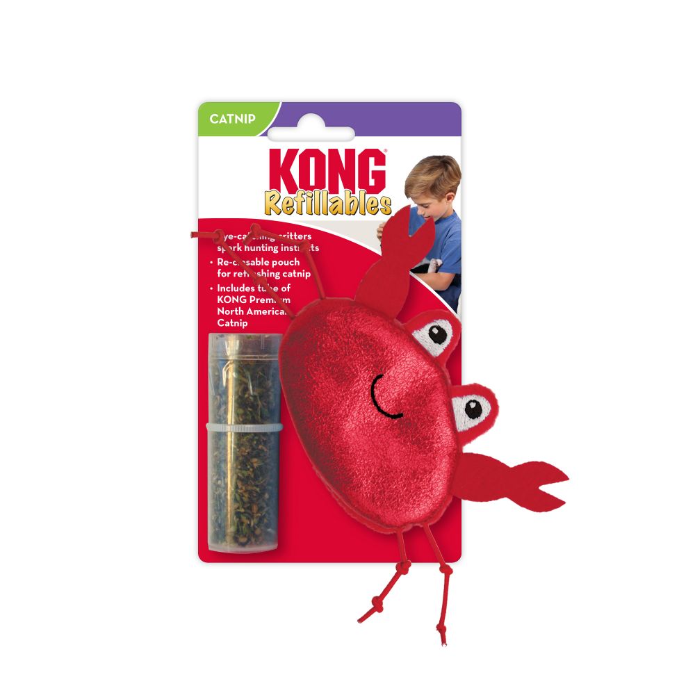 【購買正價貨品滿$300~可以以優惠價$48換購】KONG Refillables Crab Catnip Cat Toy 蟹貓草套裝 (紅色) (NCR4)