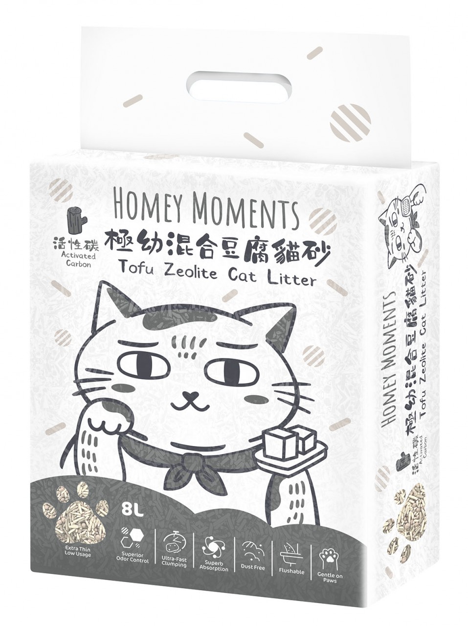 Homey Moments 活性碳 极幼混合豆腐貓砂 (1.5mm) 8L