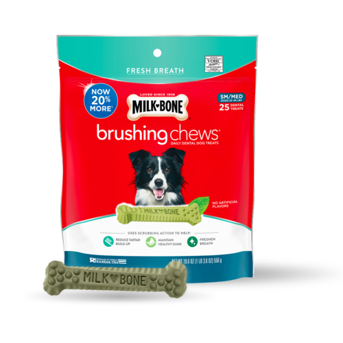 Milk Bone Brushing Chews 加鈣潔齒骨 小型/中型犬 (25-49lbs/ 25枝)
