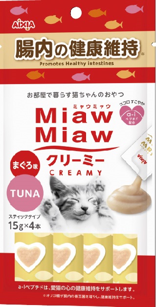 Aixia Miaw Miaw MMCM9 吞拿魚味 腸胃保健泥貓小食 (15g x 4支)