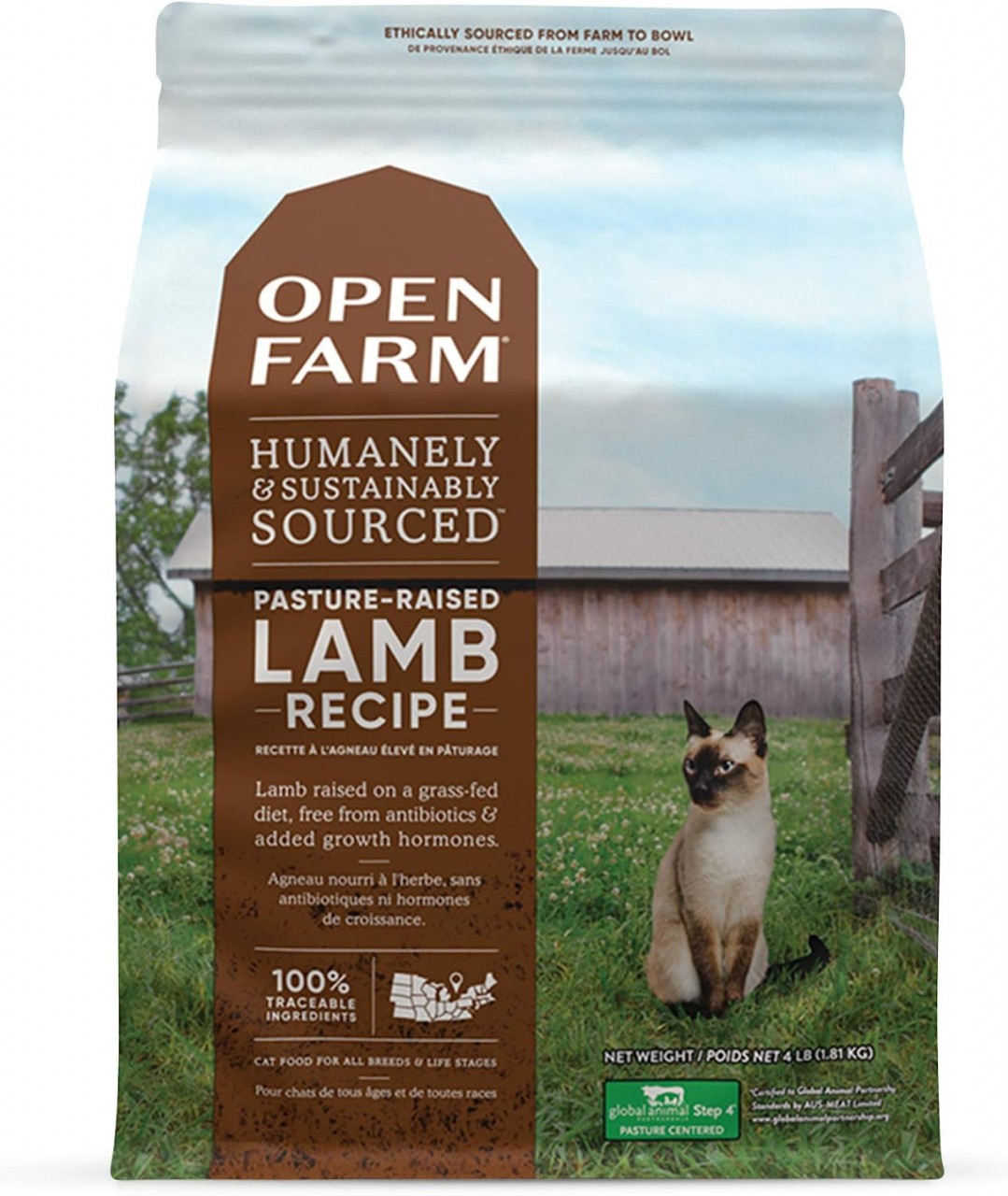 Open Farm 无谷物 (Pasture-Raised LAMB) 放养羊 + 蔬菜配方 貓粮 8lb