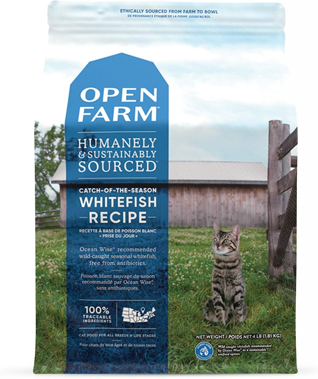Open Farm 无谷物 (Catch-of-the-Season WHITEFISH) 海捕时令白鱼 + 扁豆配方 貓粮 4lb