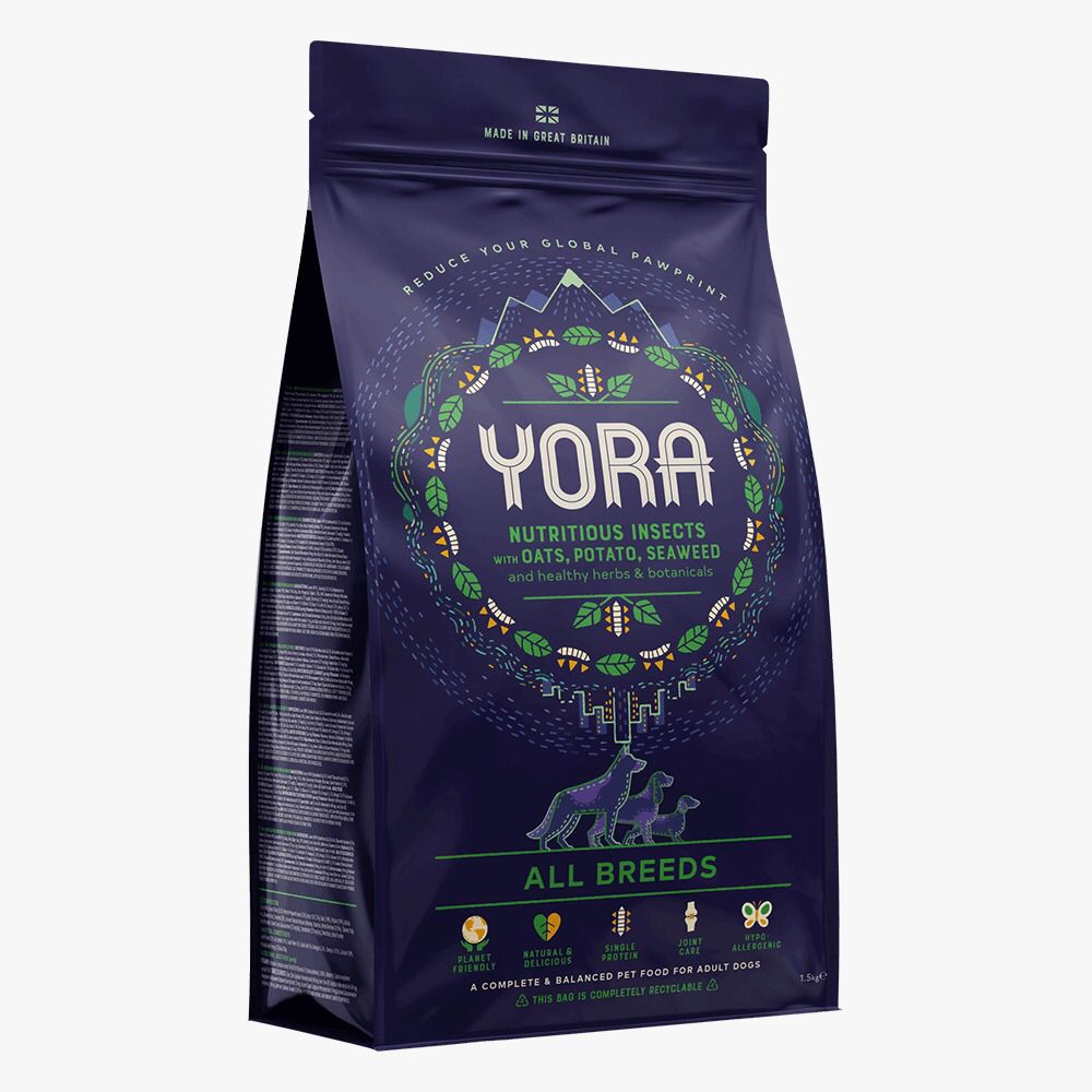 YORA 單一昆蟲蛋白頂級完整配方 成犬全犬乾糧 1.5kg x4包優惠