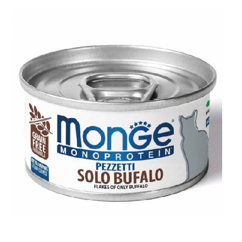 Monge 单一蛋白貓罐头- 水牛肉配方 80g x 24罐 原箱优惠