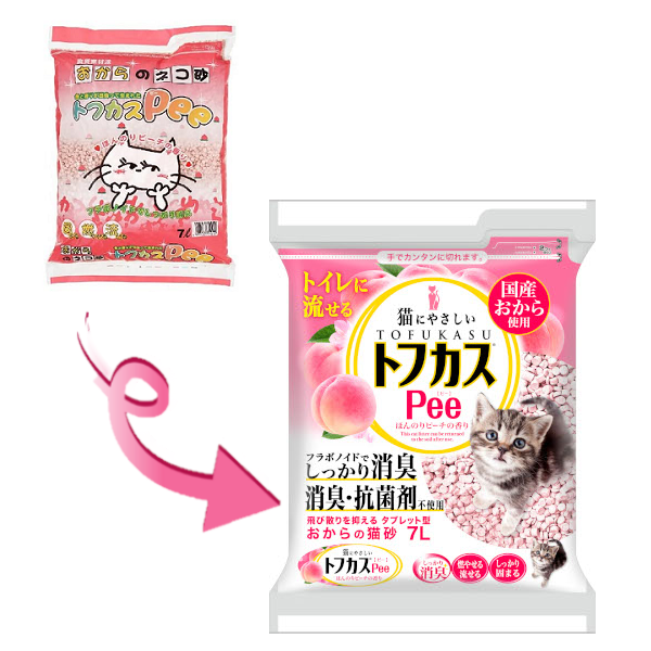 日本 PGT Pee 爽快 豆腐渣貓砂 桃味 7L (粉紅) x4包原包優惠
