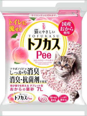 日本 PGT Pee 爽快 豆腐渣貓砂 桃味 7L (粉紅) x4包原包優惠