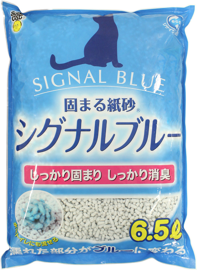 日本Super Cat 超級貓 Signal Blue 環保凝結紙砂 6.5L（日本製）