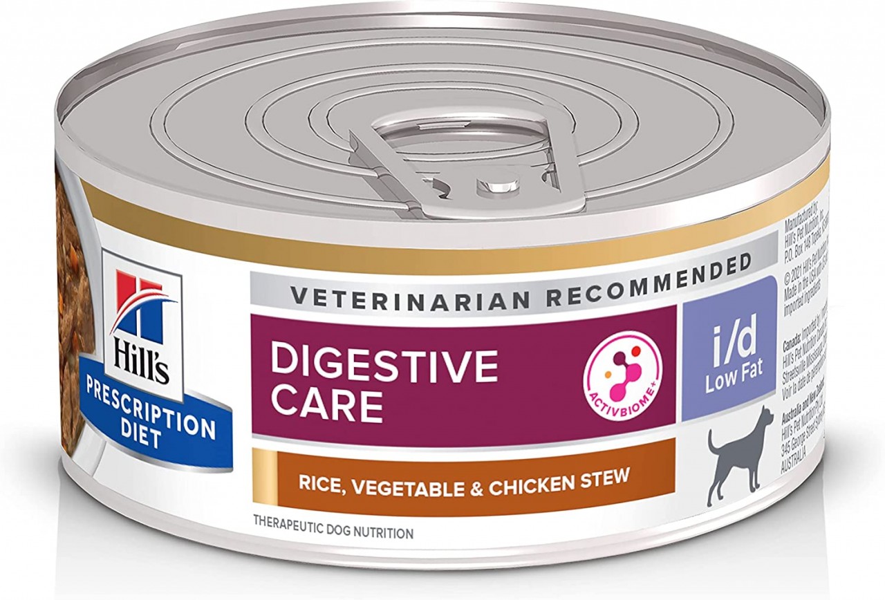 [凡購買處方用品, 訂單滿$500或以上可享免費送貨]　　Hill's i/d Low Fat 消化系統護理 (低脂) (雞肉燉蔬菜) 處方狗罐頭 5.5oz x24罐 原箱優惠