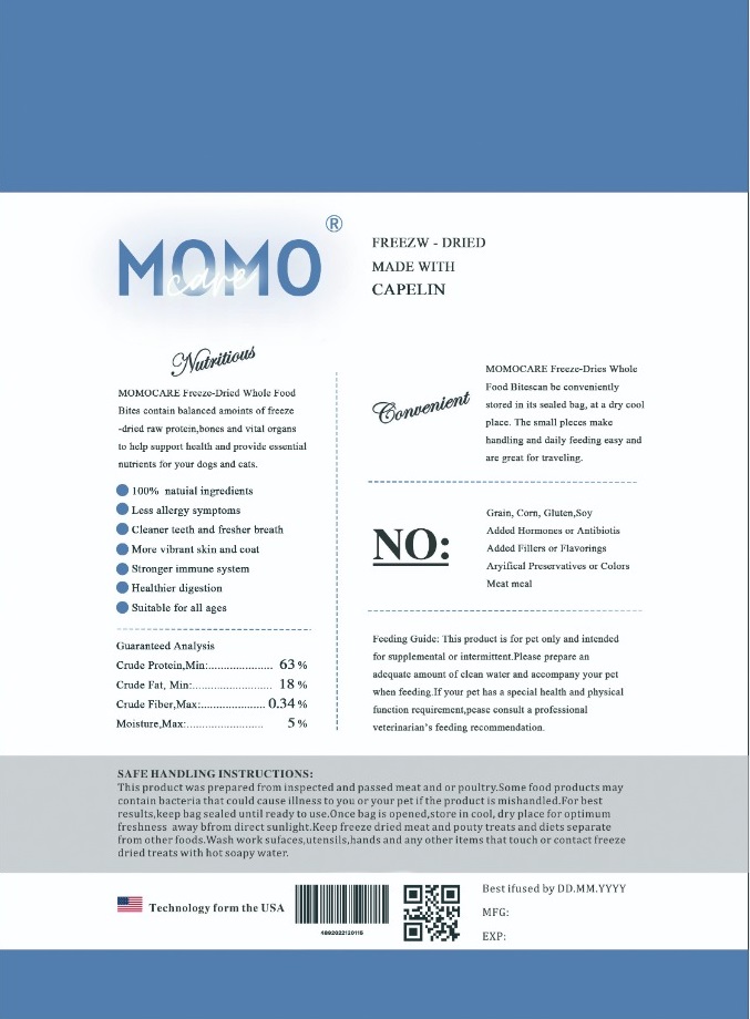 MOMOCARE  冷凍脫水貓狗小食 原條多春魚 (Capelin) 50g