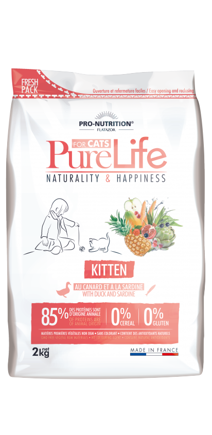 Pure Life 无谷物 鸭 + 沙甸鱼 幼貓粮 2kg