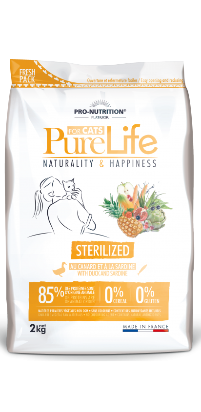 Pure Life 无谷物 鸭 + 沙甸鱼 绝育貓粮 2kg
