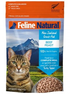 K9 Feline Natural 單一蛋白 牛肉盛宴 凍乾脫水貓糧 320g (藍) (F9-B320)