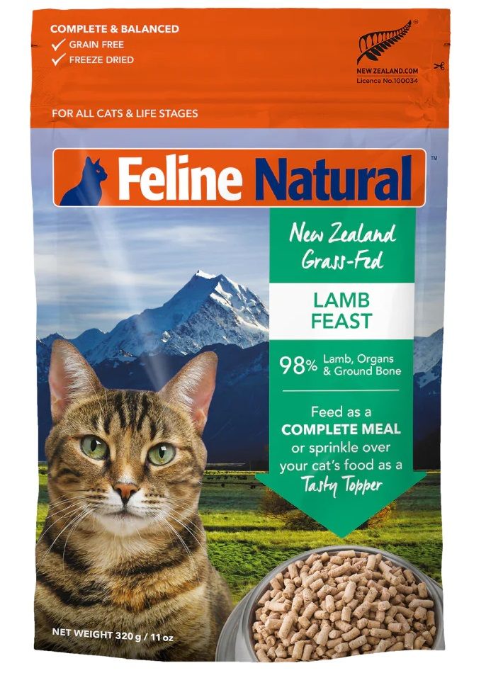 K9 Feline Natural 单一蛋白 羊肉盛宴 冻乾脫水貓粮 320g (绿) (F9-L320)