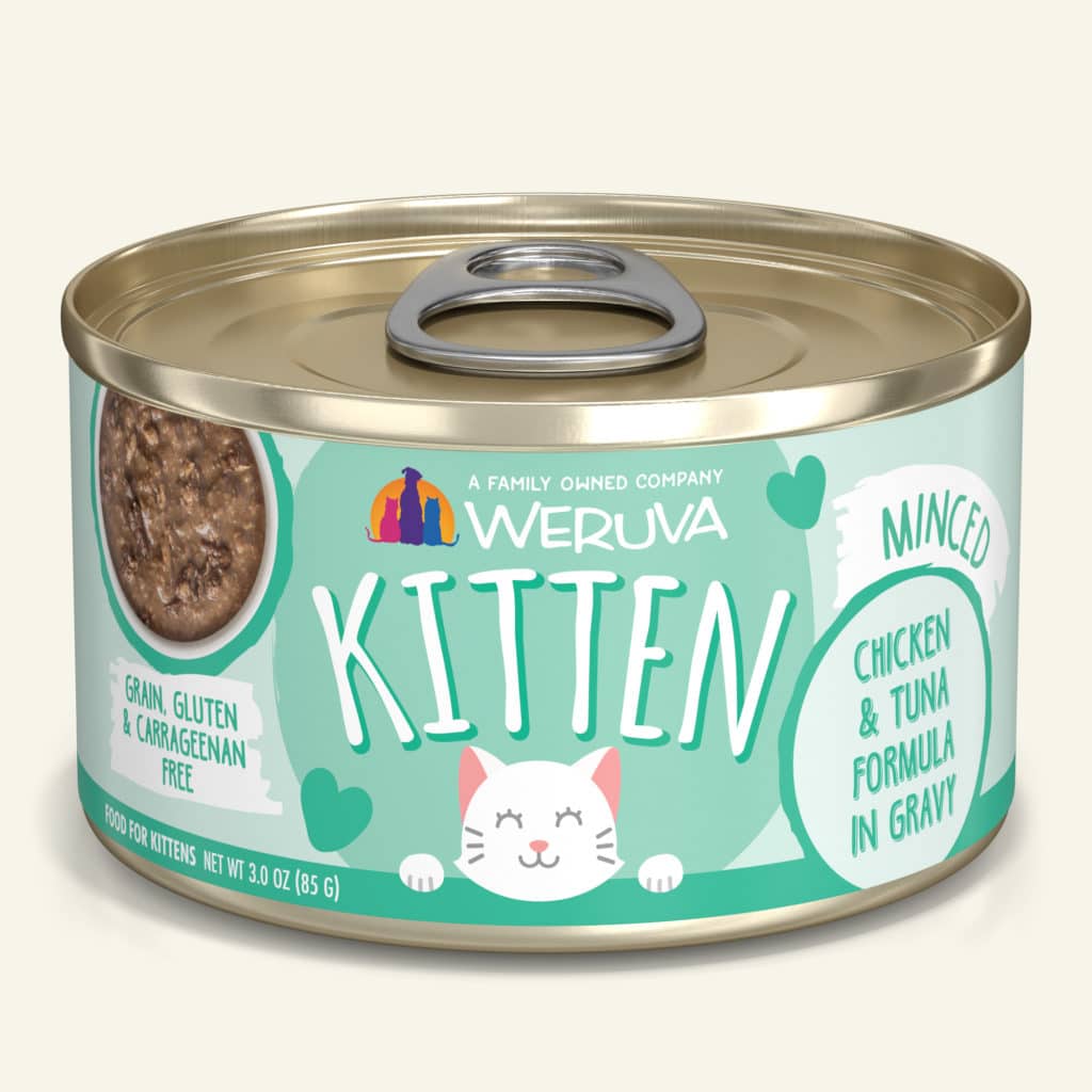 WeRuVa 幼貓系列 雞湯 雞肉+吞拿魚 (Chicken & Tuna Formula) 貓罐頭 85g (綠) x12罐優惠