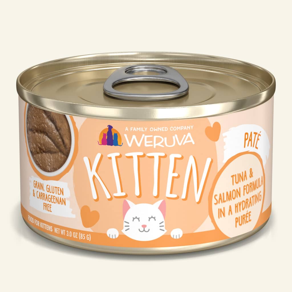 WeRuVa 幼貓系列 魚湯 吞拿魚+三文魚 (Tuna & Salmon Formula) 貓罐頭 85g (橙) x12罐優惠