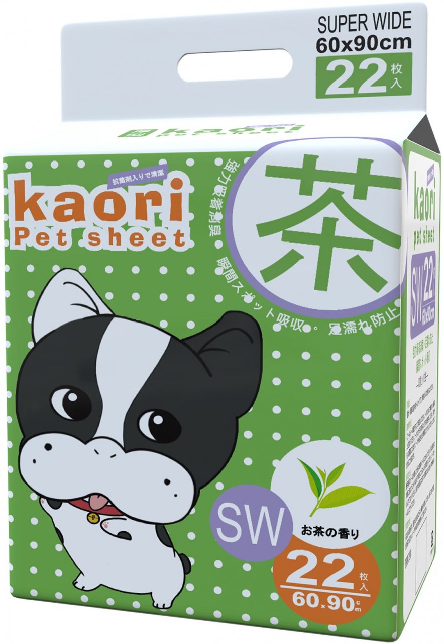 Kaori pet sheet 綠茶抗菌消臭尿片 60x90cm 22片裝  x4包原箱優惠 (共1箱)