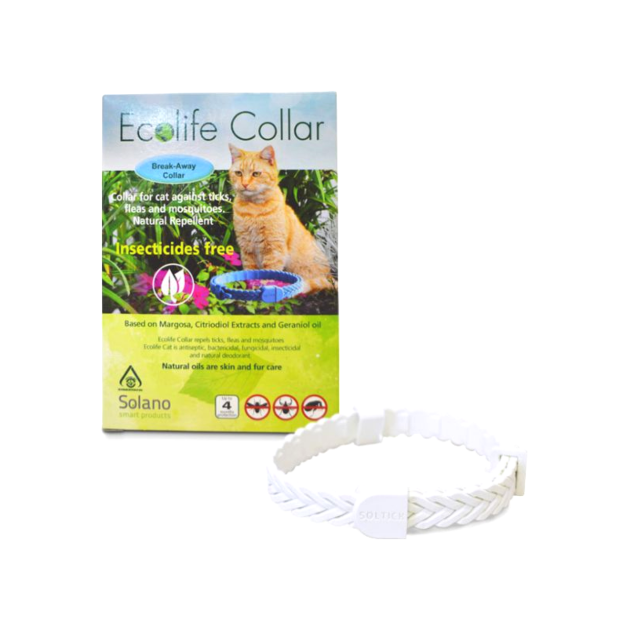Solano Ecolife Collar 纯天然貓用驱蚤颈带 (白色)