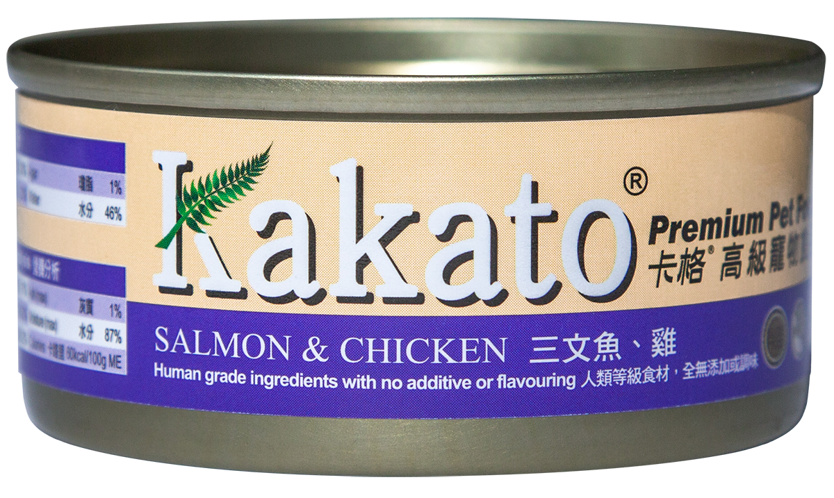 Kakato 卡格 三文魚 + 雞肉 貓狗罐頭 70g (720)