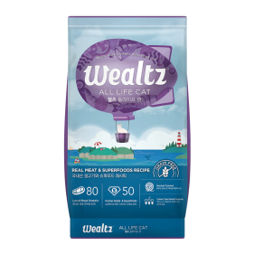 【購買正價貨品滿$300/$800可換購】　　　 Wealtz 全年齡貓配方 - 鮮雞肉、超級食物食譜 (紫色) 6Kg  到期日: 03/05/2022
